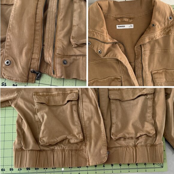 Sonoma Cropped Utility Jacket | Camel Tan | Effortless Casual Style SZ:PSX - Picture 3 of 3